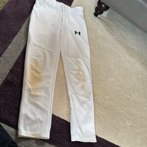 Under Armour White Baseball Pants Youth Medium